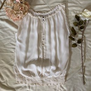 White House Black Market White Sheer Tank